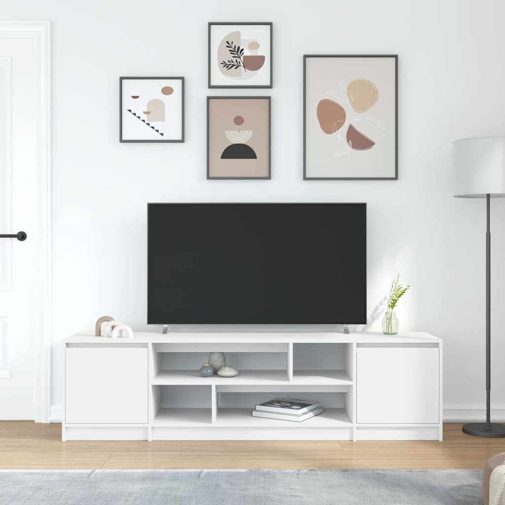 Meuble TV blanc 188,5x41x50 cm en matériau à base de bois