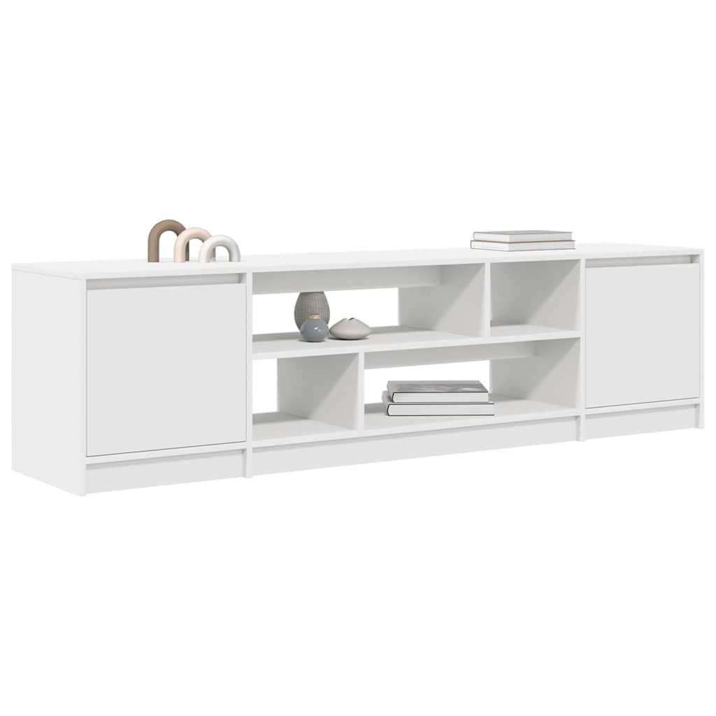 Meuble TV blanc 188,5x41x50 cm en matériau à base de bois