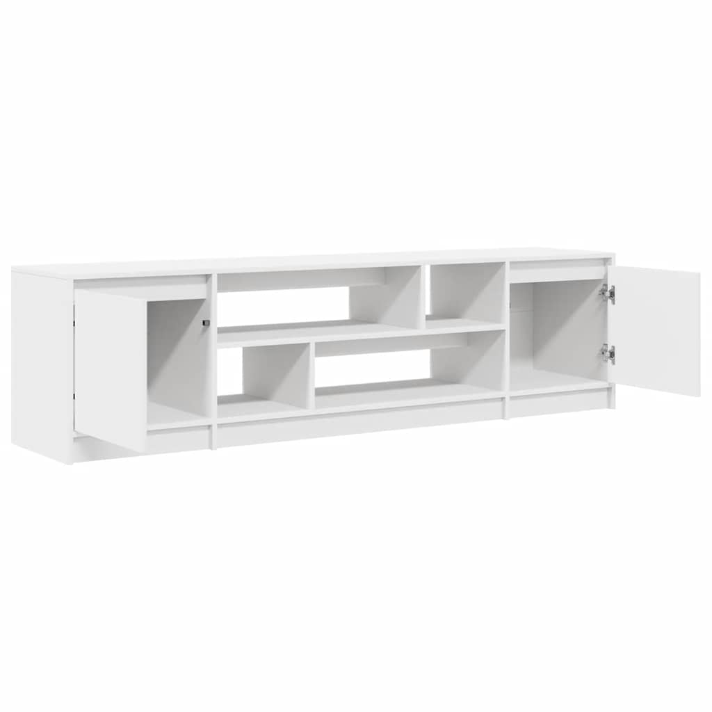Meuble TV blanc 188,5x41x50 cm en matériau à base de bois