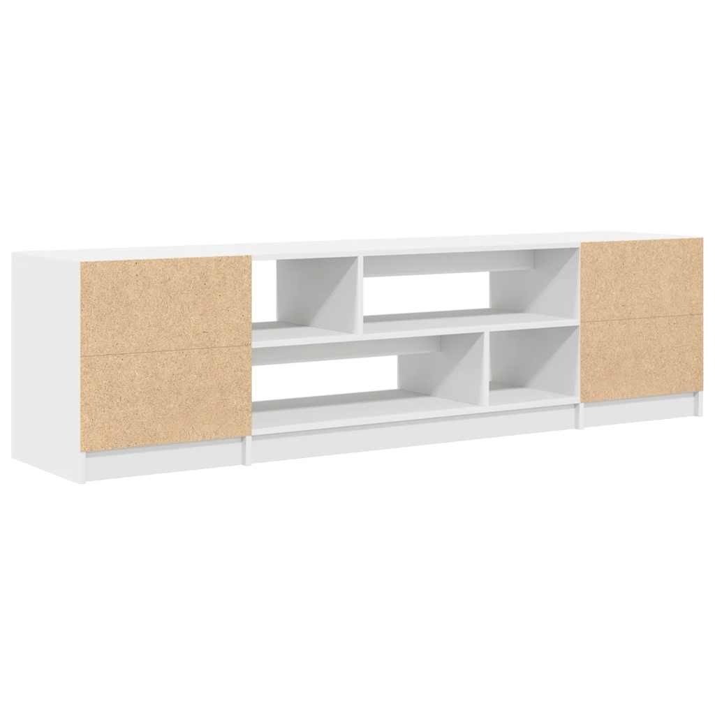Meuble TV blanc 188,5x41x50 cm en matériau à base de bois