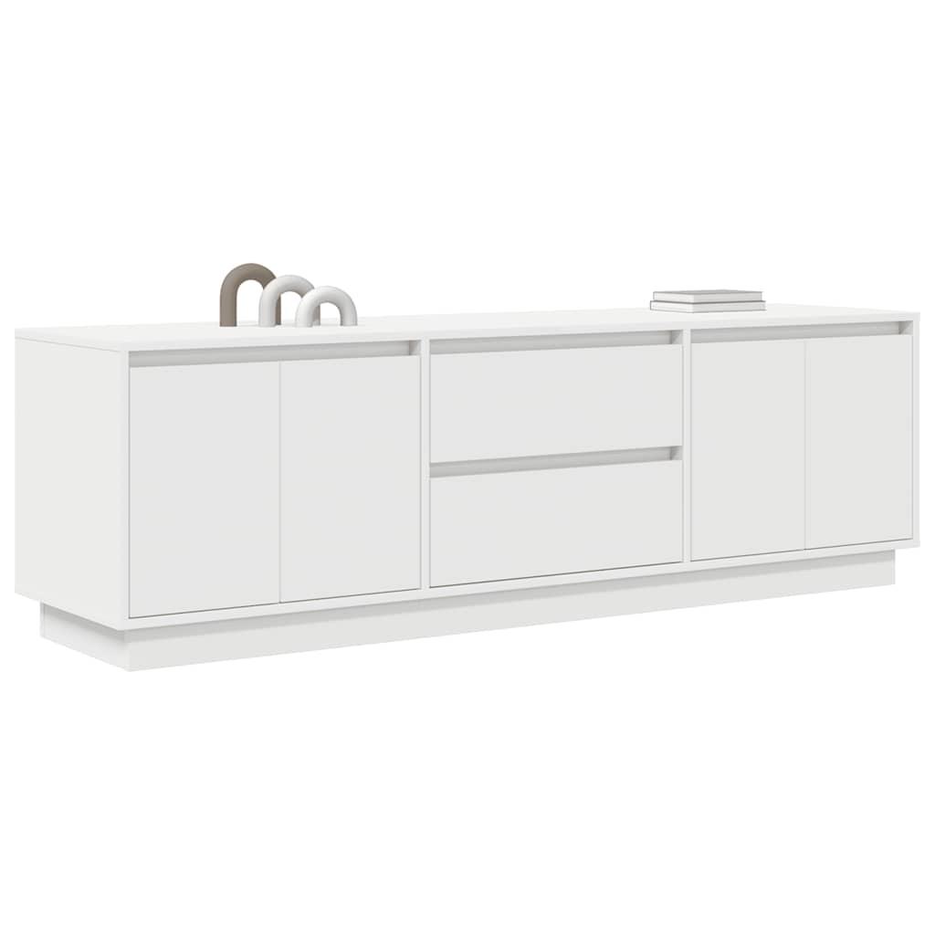 TV-Schrank mit LED-Leuchten Weiß 160,5x41x50 cm