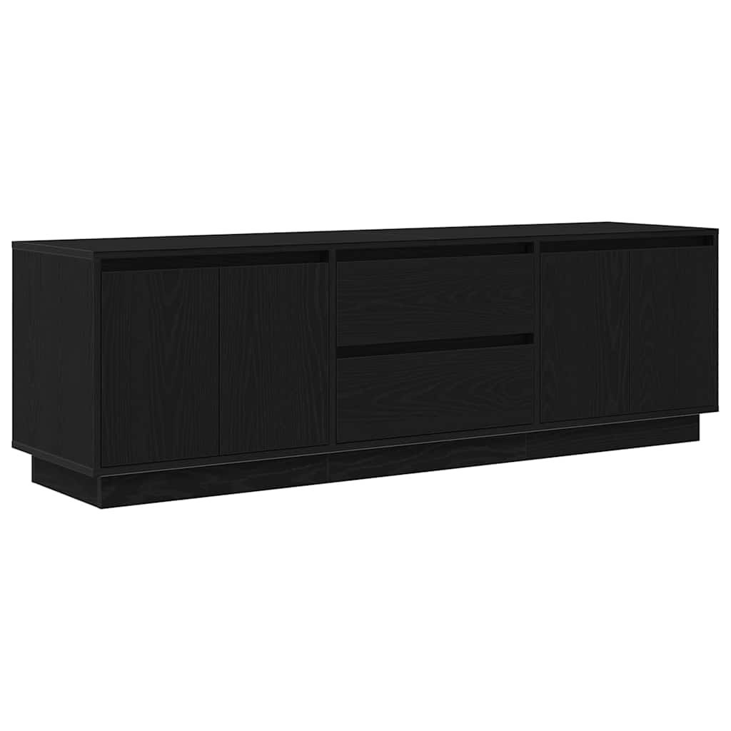 TV-Schrank mit LED-Leuchten Schwarz Eichen-Optik 160,5x41x50 cm
