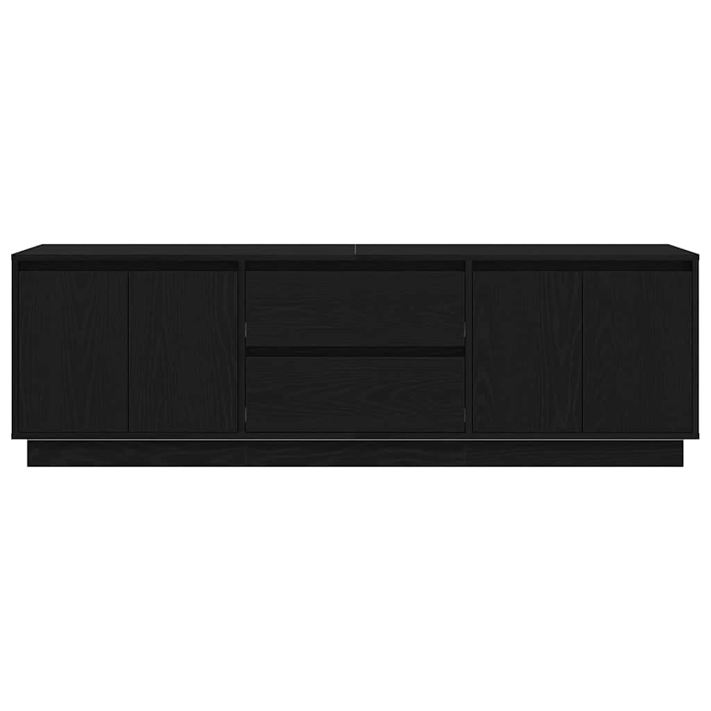 TV-Schrank mit LED-Leuchten Schwarz Eichen-Optik 160,5x41x50 cm