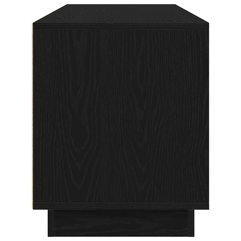TV-Schrank mit LED-Leuchten Schwarz Eichen-Optik 160,5x41x50 cm