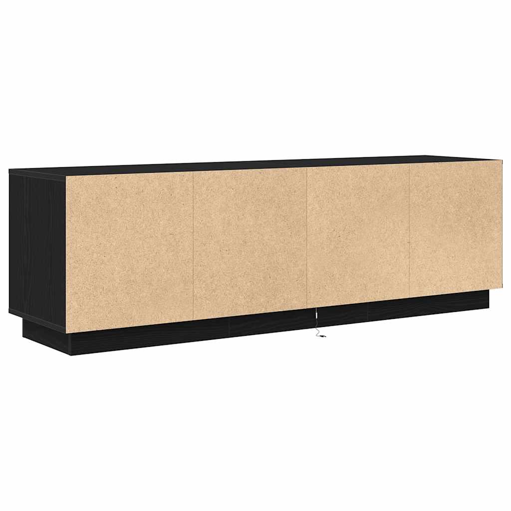 TV-Schrank mit LED-Leuchten Schwarz Eichen-Optik 160,5x41x50 cm
