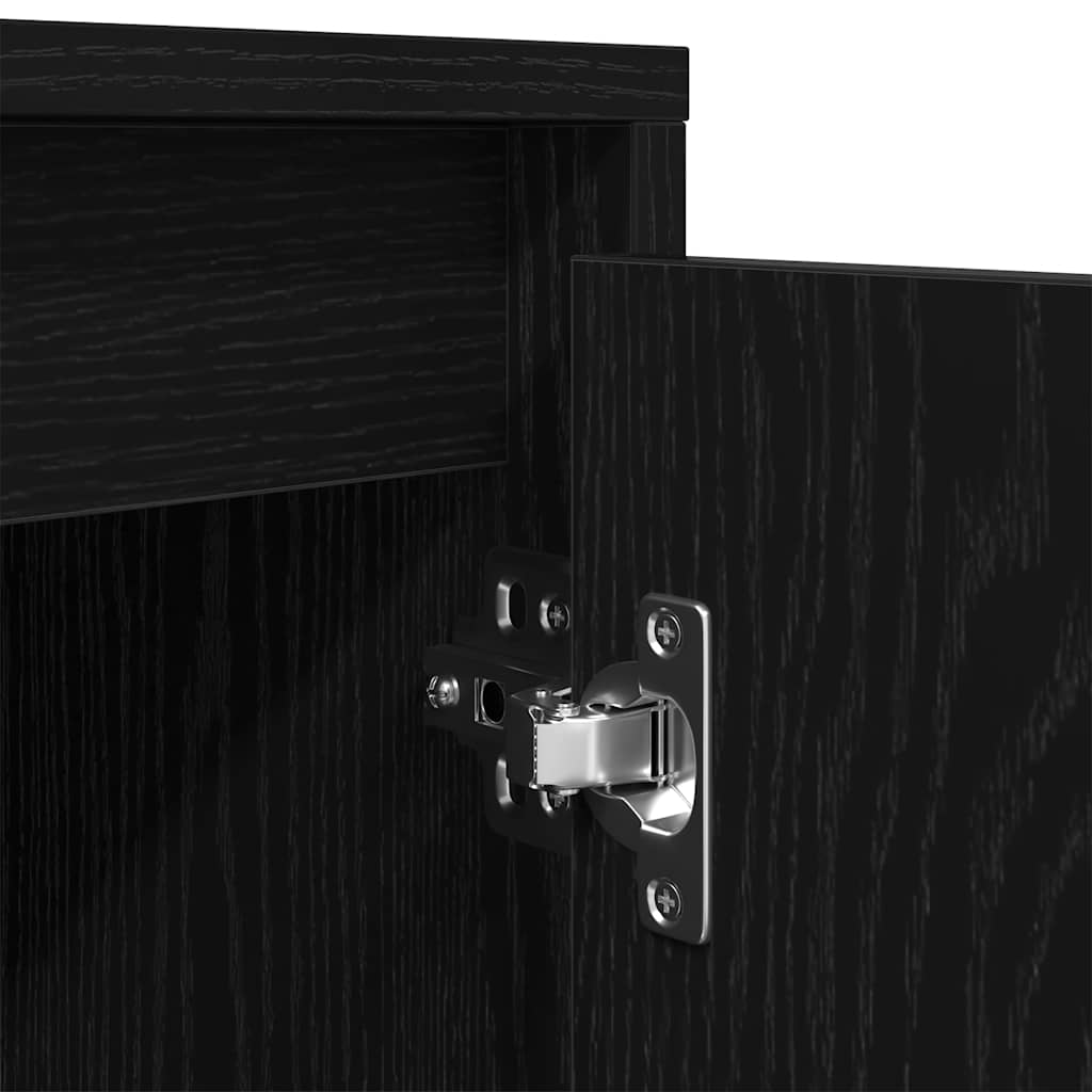TV-Schrank mit LED-Leuchten Schwarz Eichen-Optik 160,5x41x50 cm
