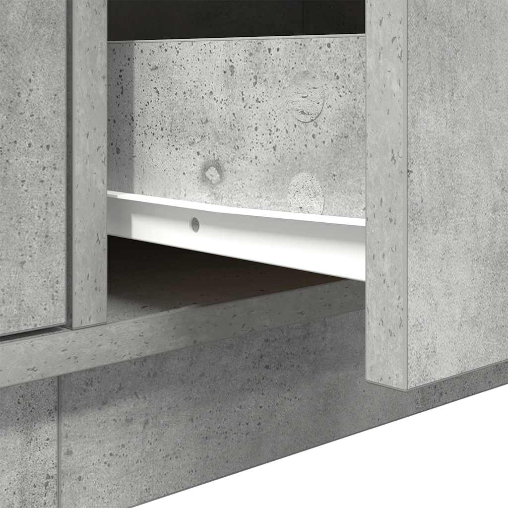 TV-Schrank mit LED-Leuchten Betongrau 160,5x41x50 cm