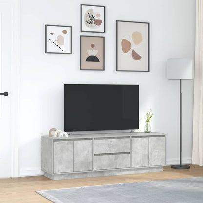 TV-Schrank mit LED-Leuchten Betongrau 160,5x41x50 cm