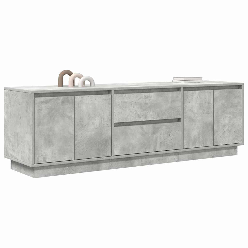 TV-Schrank mit LED-Leuchten Betongrau 160,5x41x50 cm