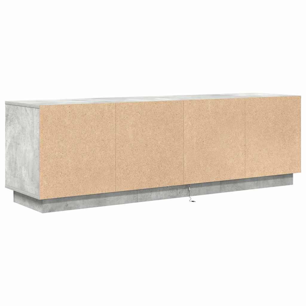 TV-Schrank mit LED-Leuchten Betongrau 160,5x41x50 cm