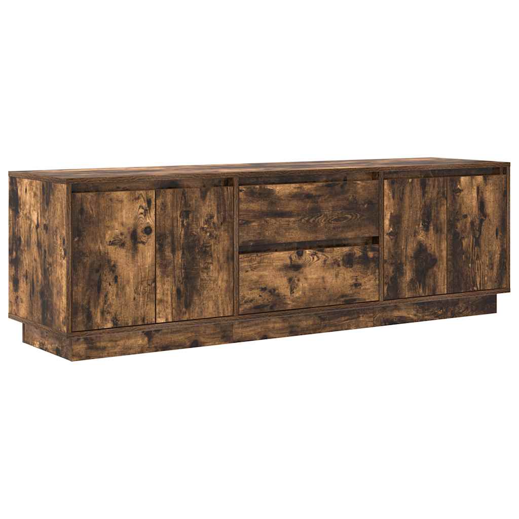TV-Schrank mit LED-Leuchten Räuchereiche 160,5x41x50 cm