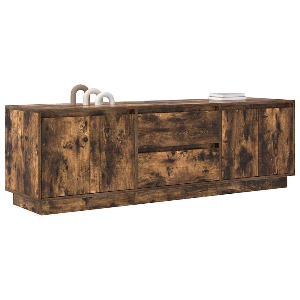 TV-Schrank mit LED-Leuchten Räuchereiche 160,5x41x50 cm