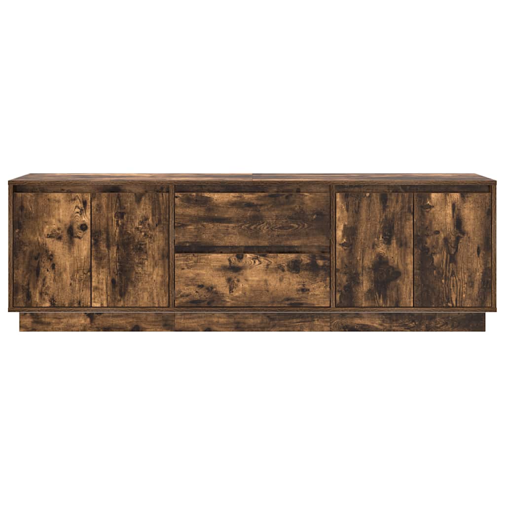 TV-Schrank mit LED-Leuchten Räuchereiche 160,5x41x50 cm