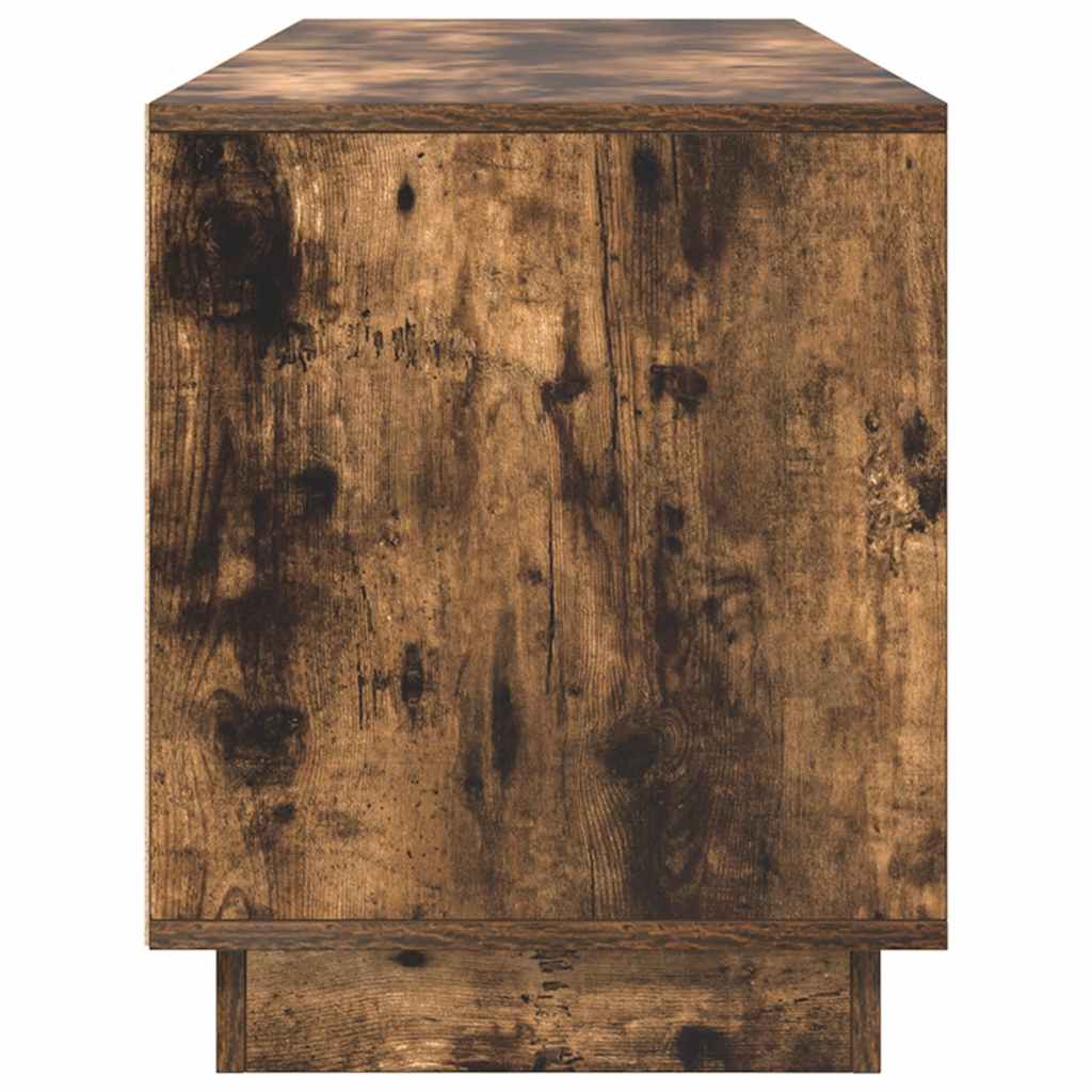 TV-Schrank mit LED-Leuchten Räuchereiche 160,5x41x50 cm