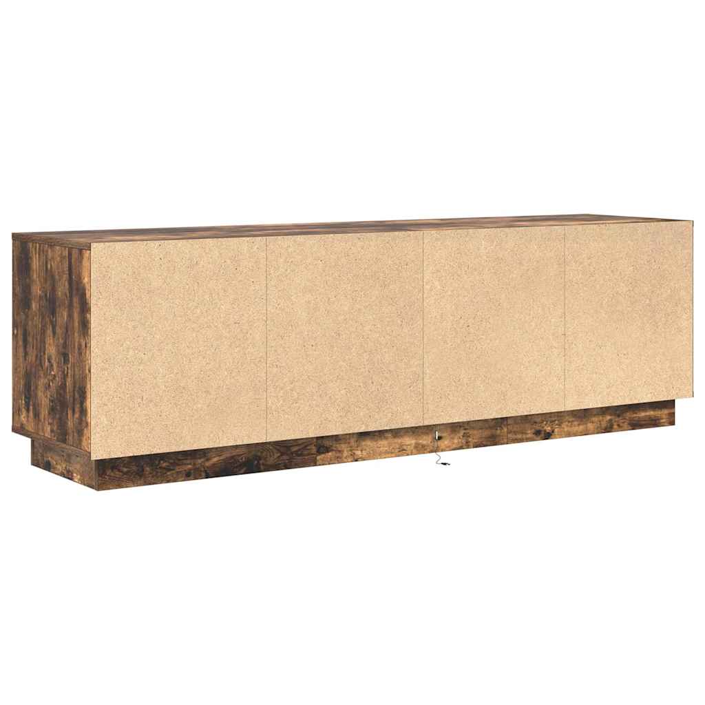 TV-Schrank mit LED-Leuchten Räuchereiche 160,5x41x50 cm