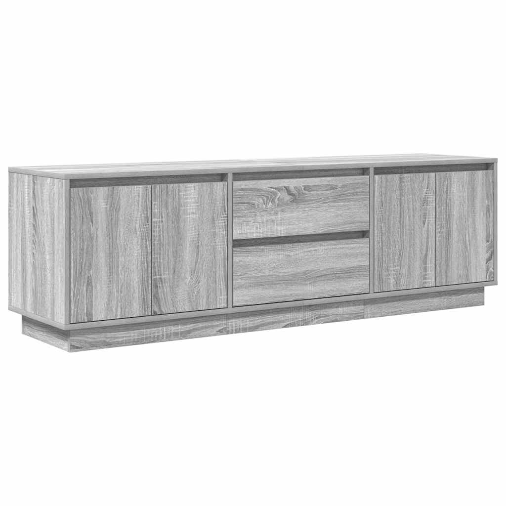 TV-Schrank mit LED-Leuchten Grau Sonoma 160,5x41x50 cm
