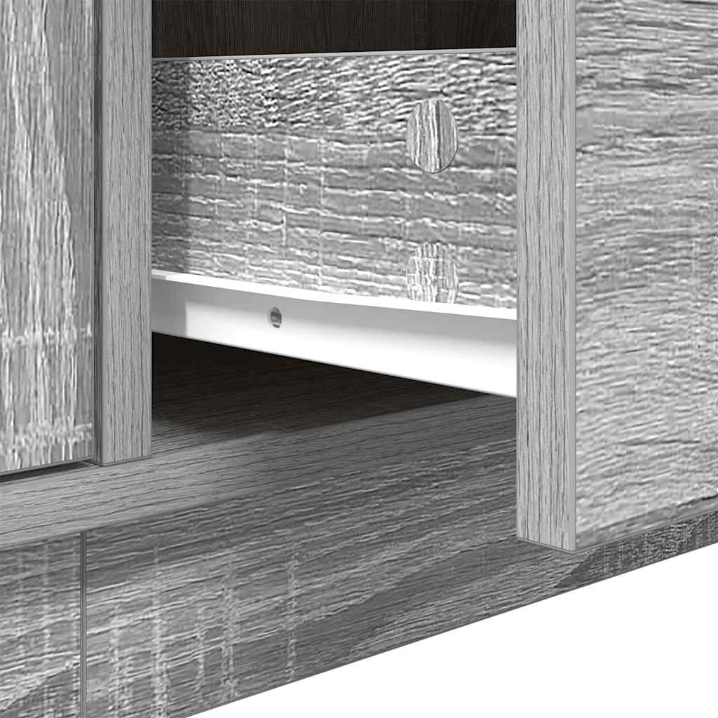 TV-Schrank mit LED-Leuchten Grau Sonoma 160,5x41x50 cm
