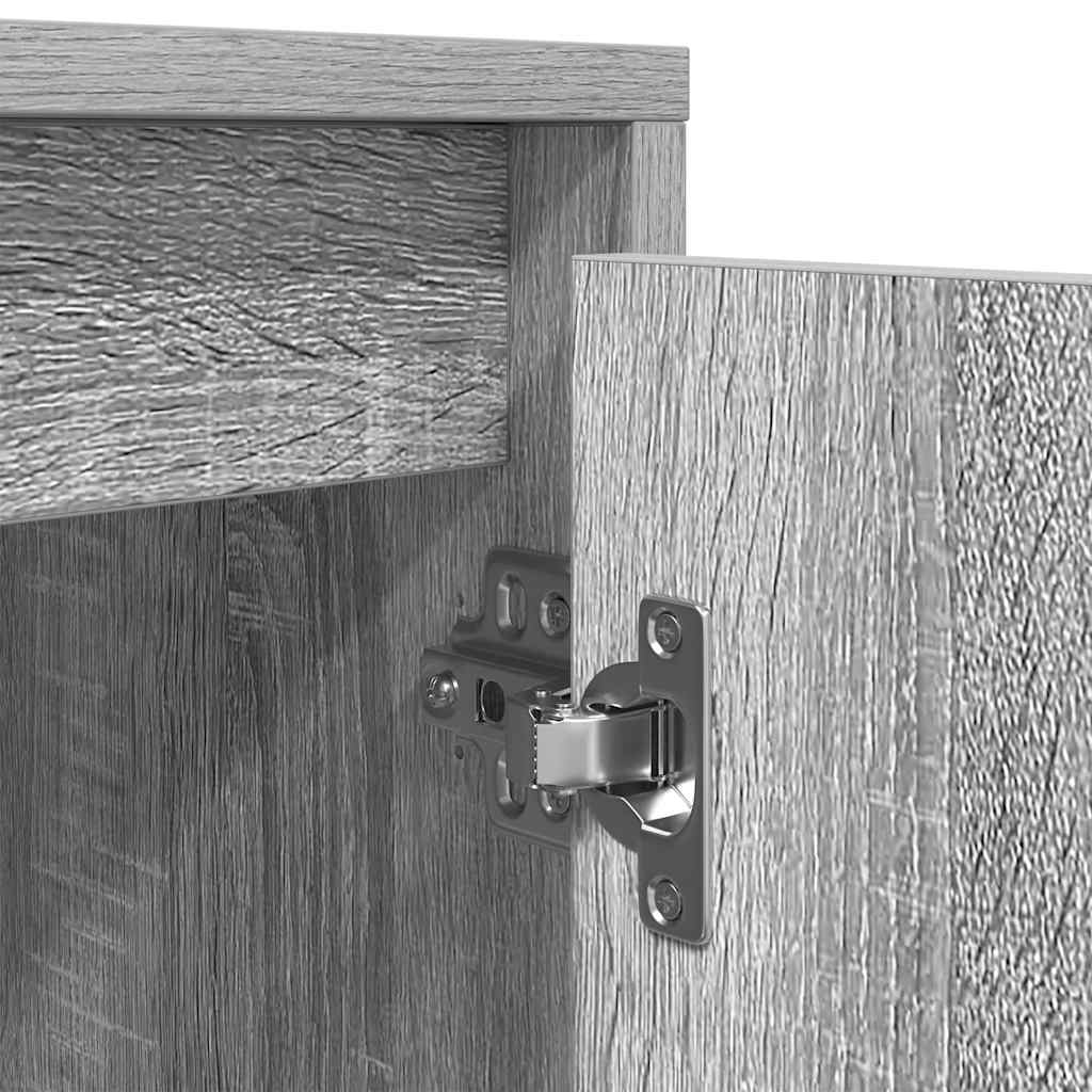 TV-Schrank mit LED-Leuchten Grau Sonoma 160,5x41x50 cm