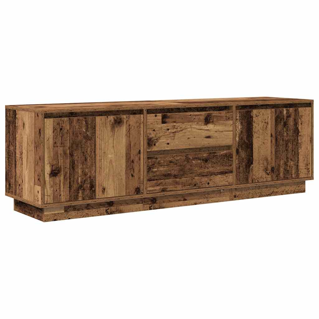 TV-Schrank mit LED-Leuchten Altholz-Optik 160,5x41x50 cm