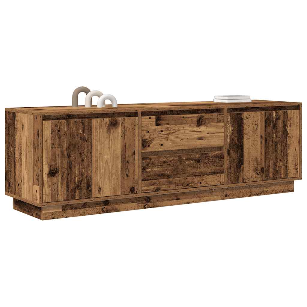 TV-Schrank mit LED-Leuchten Altholz-Optik 160,5x41x50 cm