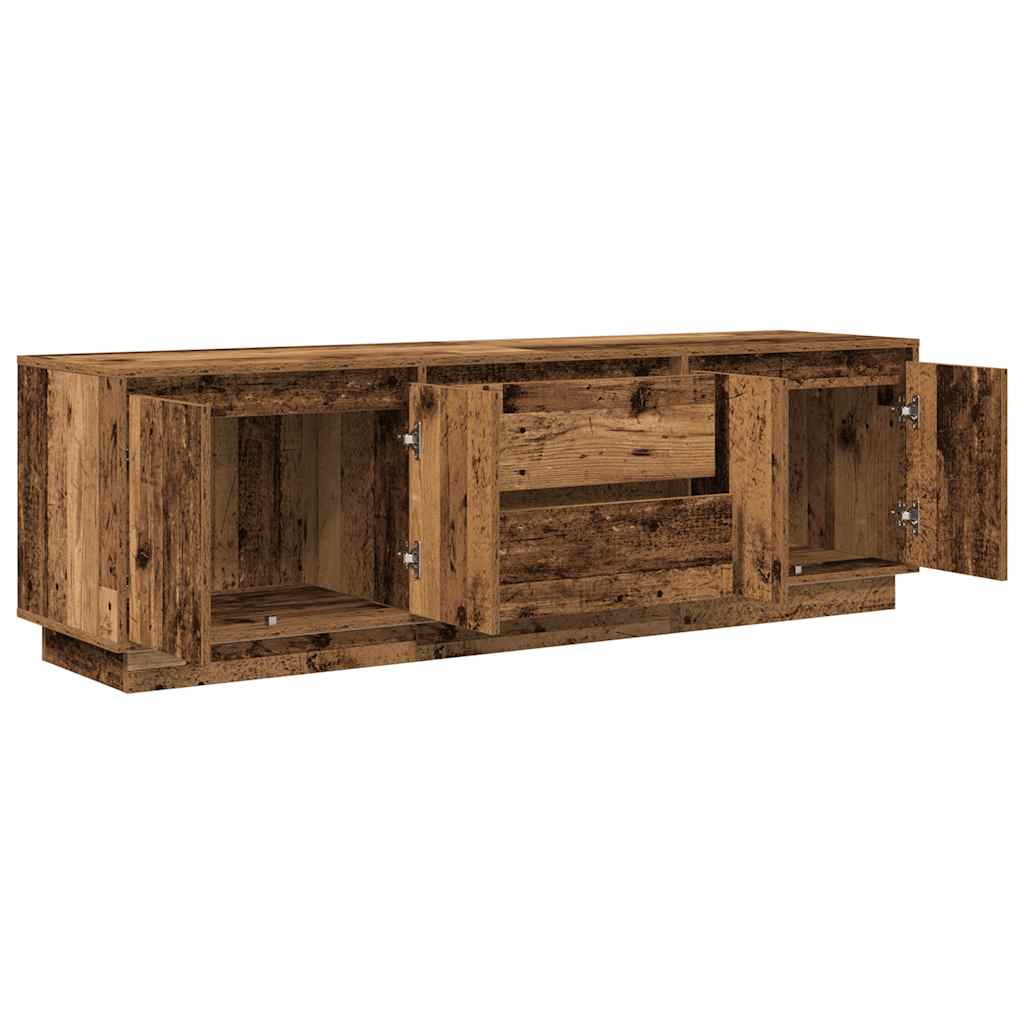 TV-Schrank mit LED-Leuchten Altholz-Optik 160,5x41x50 cm