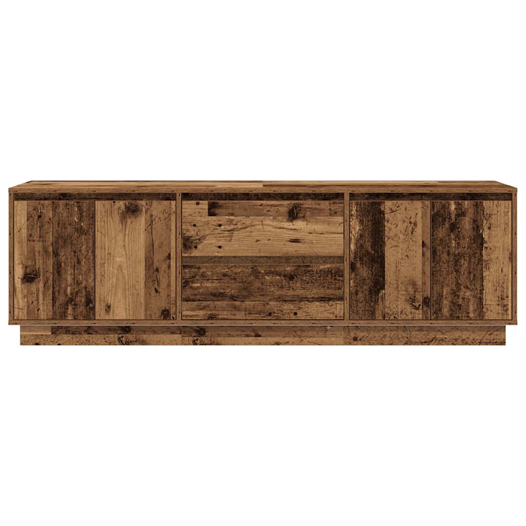 TV-Schrank mit LED-Leuchten Altholz-Optik 160,5x41x50 cm