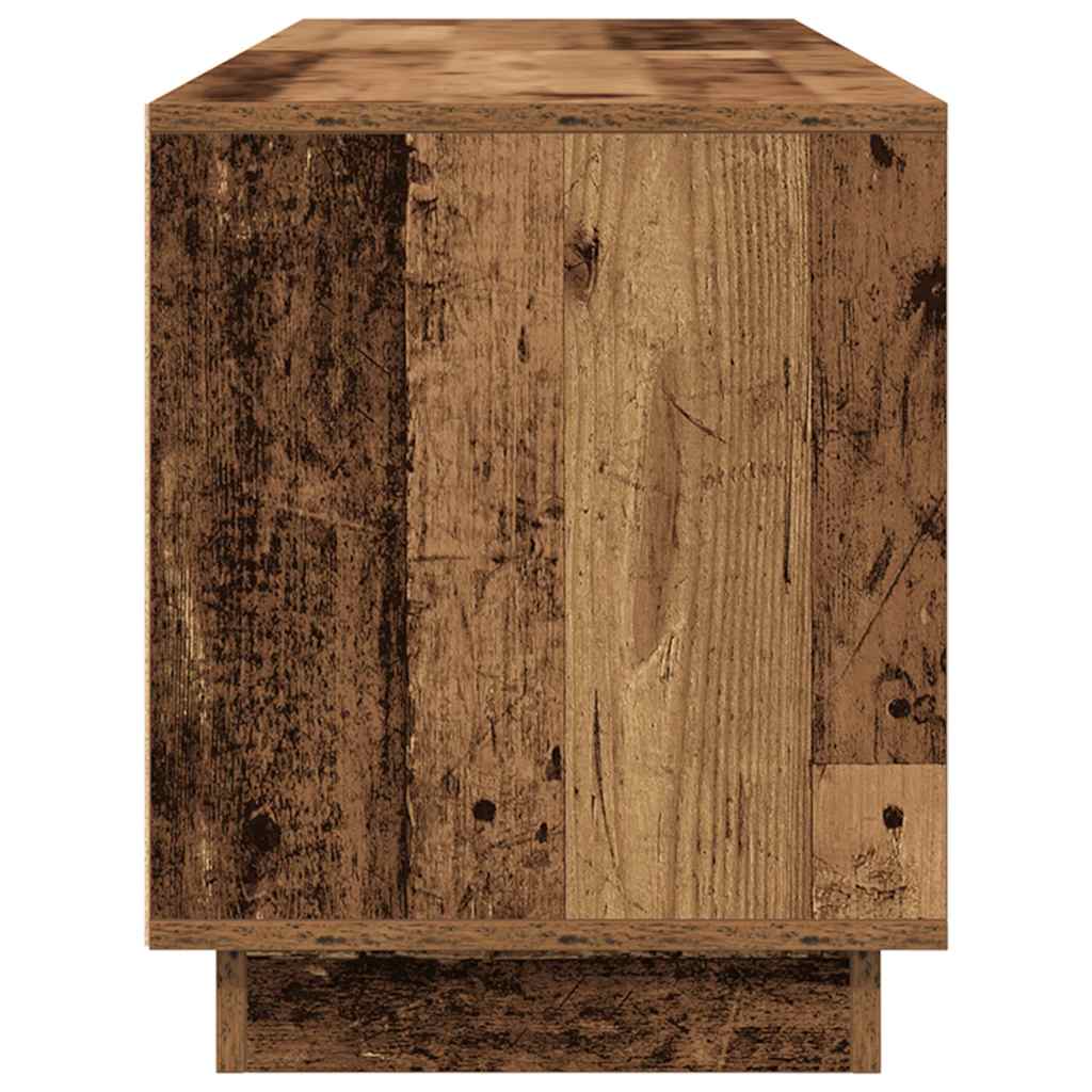 TV-Schrank mit LED-Leuchten Altholz-Optik 160,5x41x50 cm
