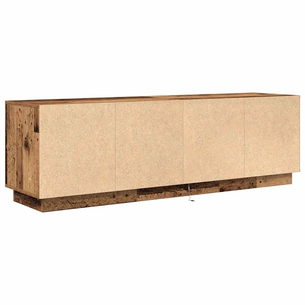 TV-Schrank mit LED-Leuchten Altholz-Optik 160,5x41x50 cm