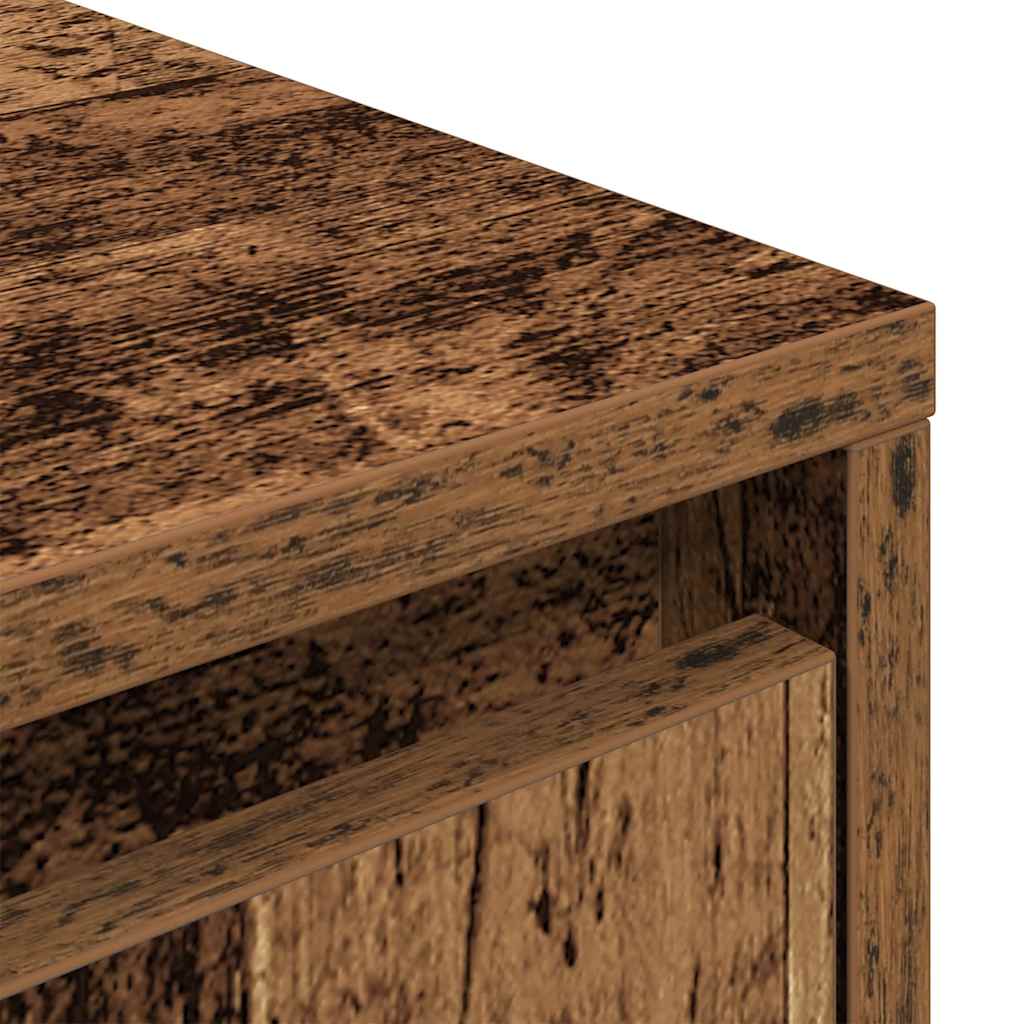 TV-Schrank mit LED-Leuchten Altholz-Optik 160,5x41x50 cm