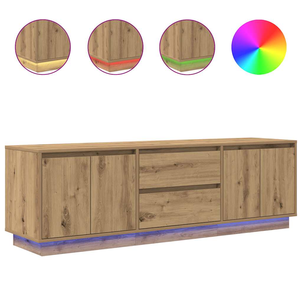 TV-Schrank mit LED-Leuchten Artisan-Eiche 160,5x41x50 cm