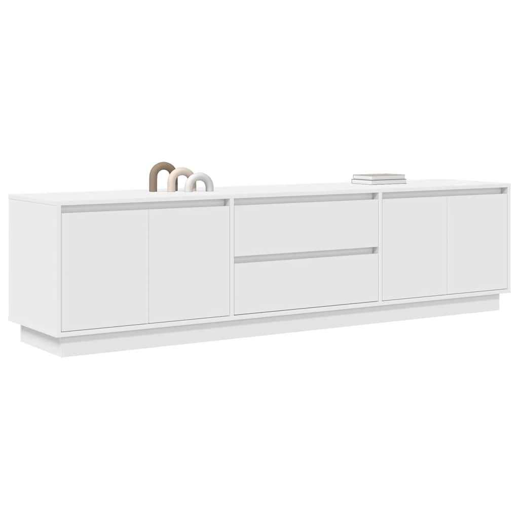 TV-Schrank mit LED-Leuchten Weiß 193,5x41x50 cm