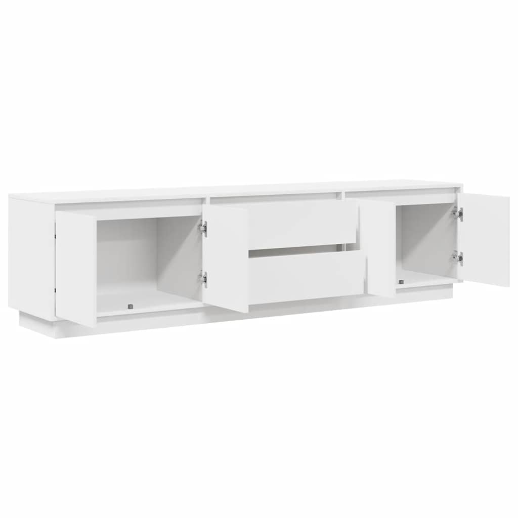 TV-Schrank mit LED-Leuchten Weiß 193,5x41x50 cm