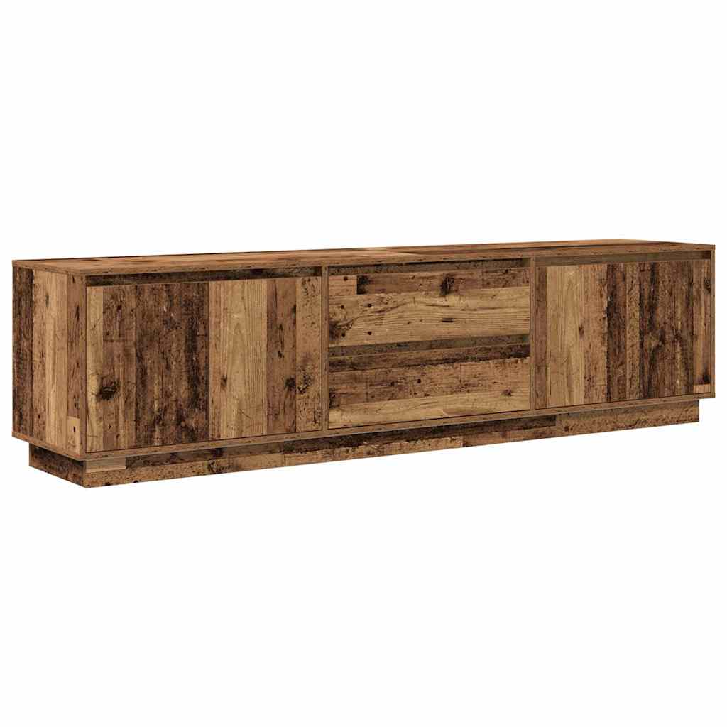 TV-Schrank mit LED-Leuchten Altholz-Optik 193,5x41x50 cm
