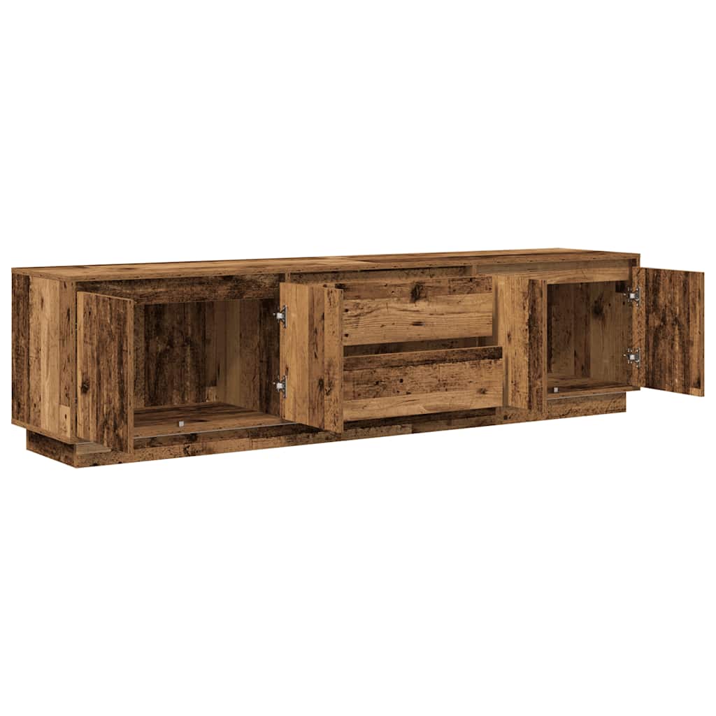 TV-Schrank mit LED-Leuchten Altholz-Optik 193,5x41x50 cm
