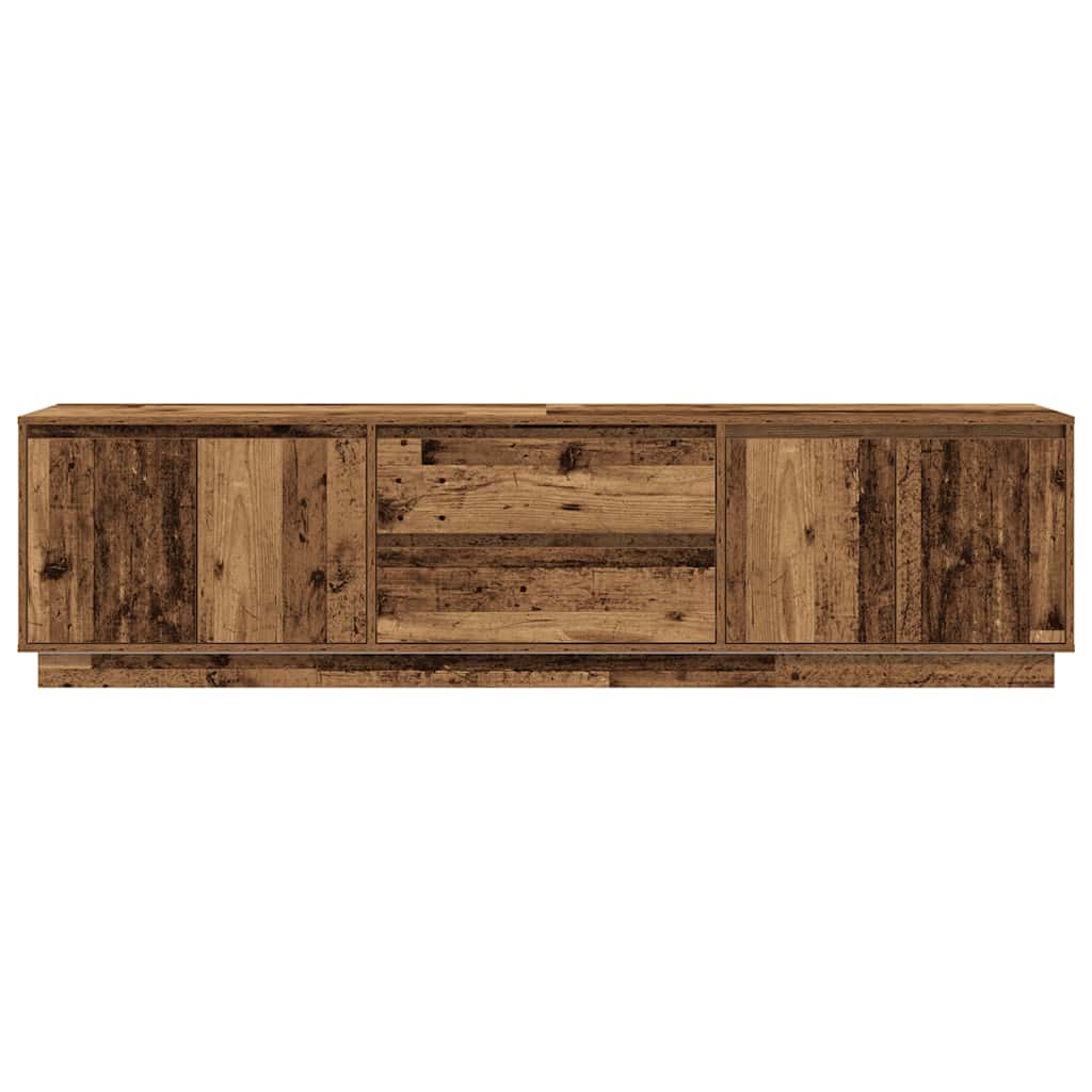TV-Schrank mit LED-Leuchten Altholz-Optik 193,5x41x50 cm