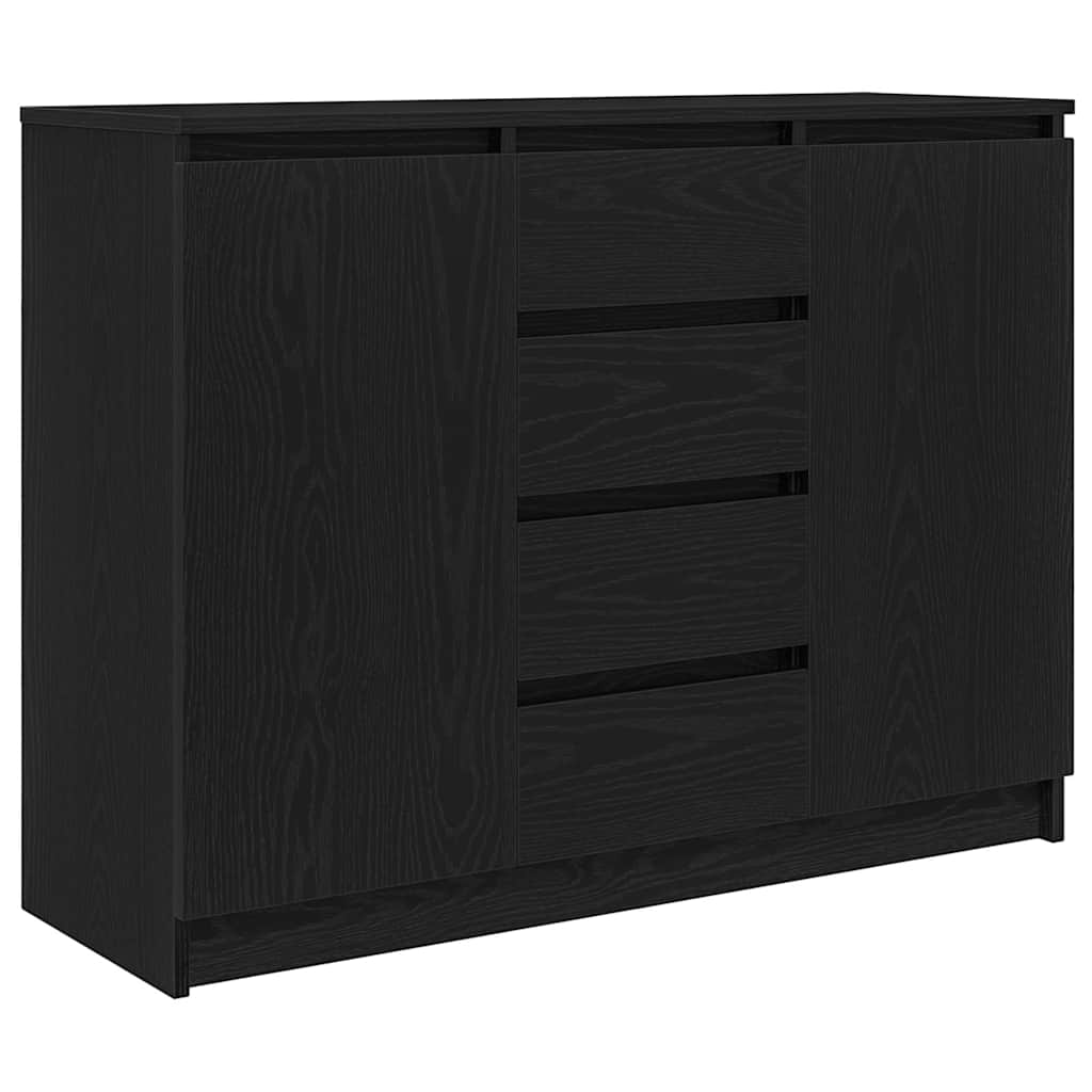 Sideboard mit Schubladen Schwarz Eichen-Optik 100,5x35x76 cm