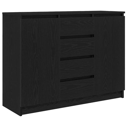 Sideboard mit Schubladen Schwarz Eichen-Optik 100,5x35x76 cm