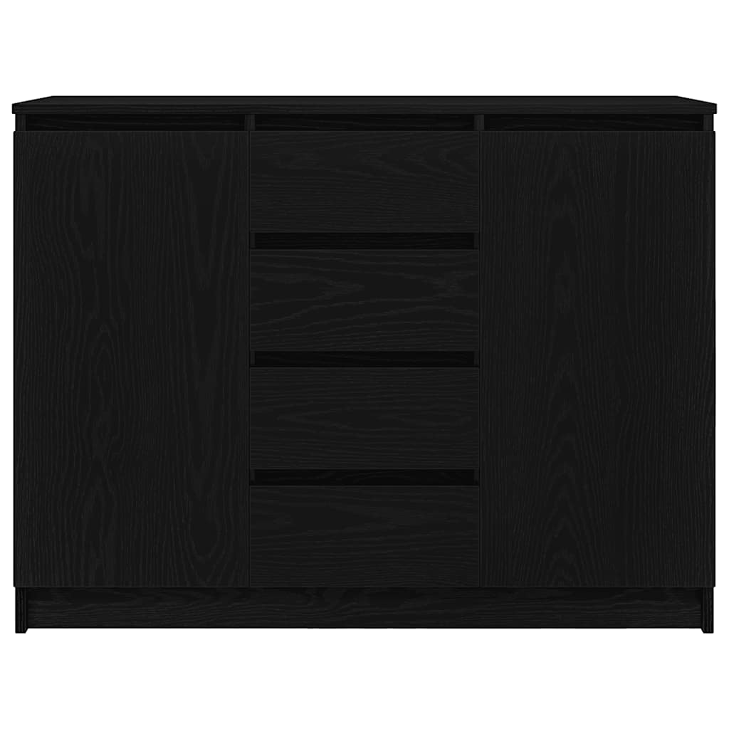 Sideboard mit Schubladen Schwarz Eichen-Optik 100,5x35x76 cm