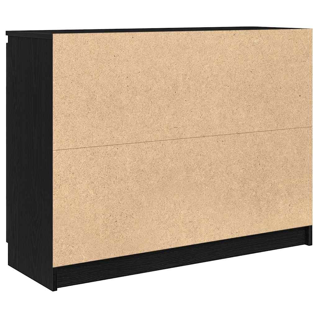 Sideboard mit Schubladen Schwarz Eichen-Optik 100,5x35x76 cm