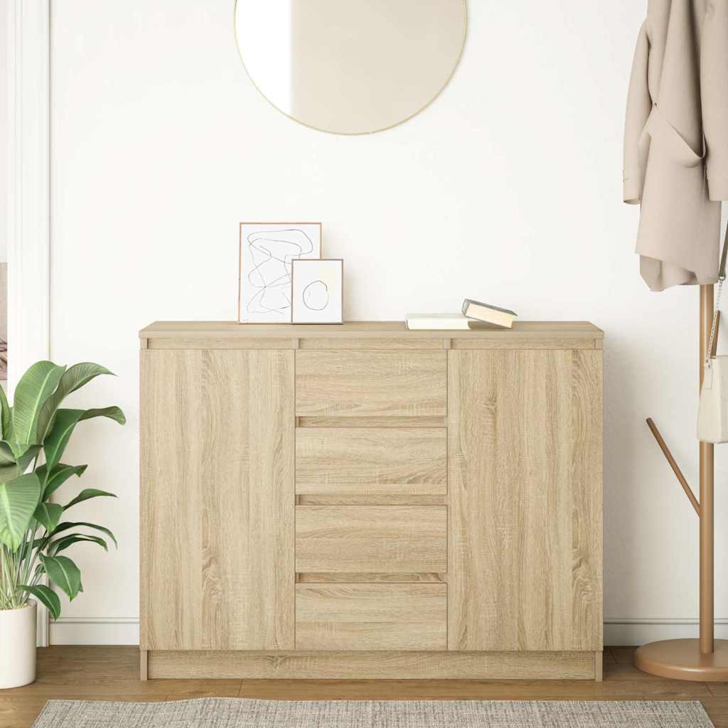 Sideboard mit Schubladen Sonoma-Eiche 100,5x35x76 cm