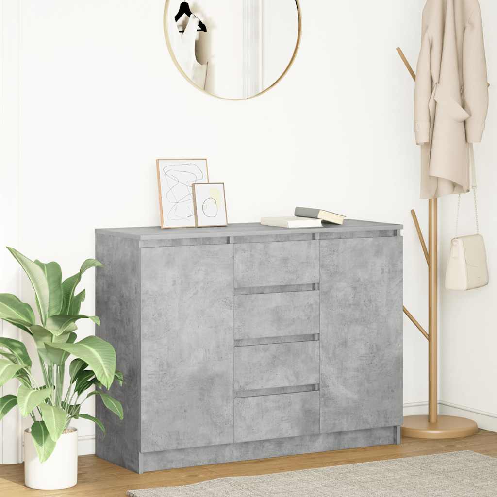 Sideboard mit Schubladen Betongrau 100,5x35x76 cm Holzwerkstoff