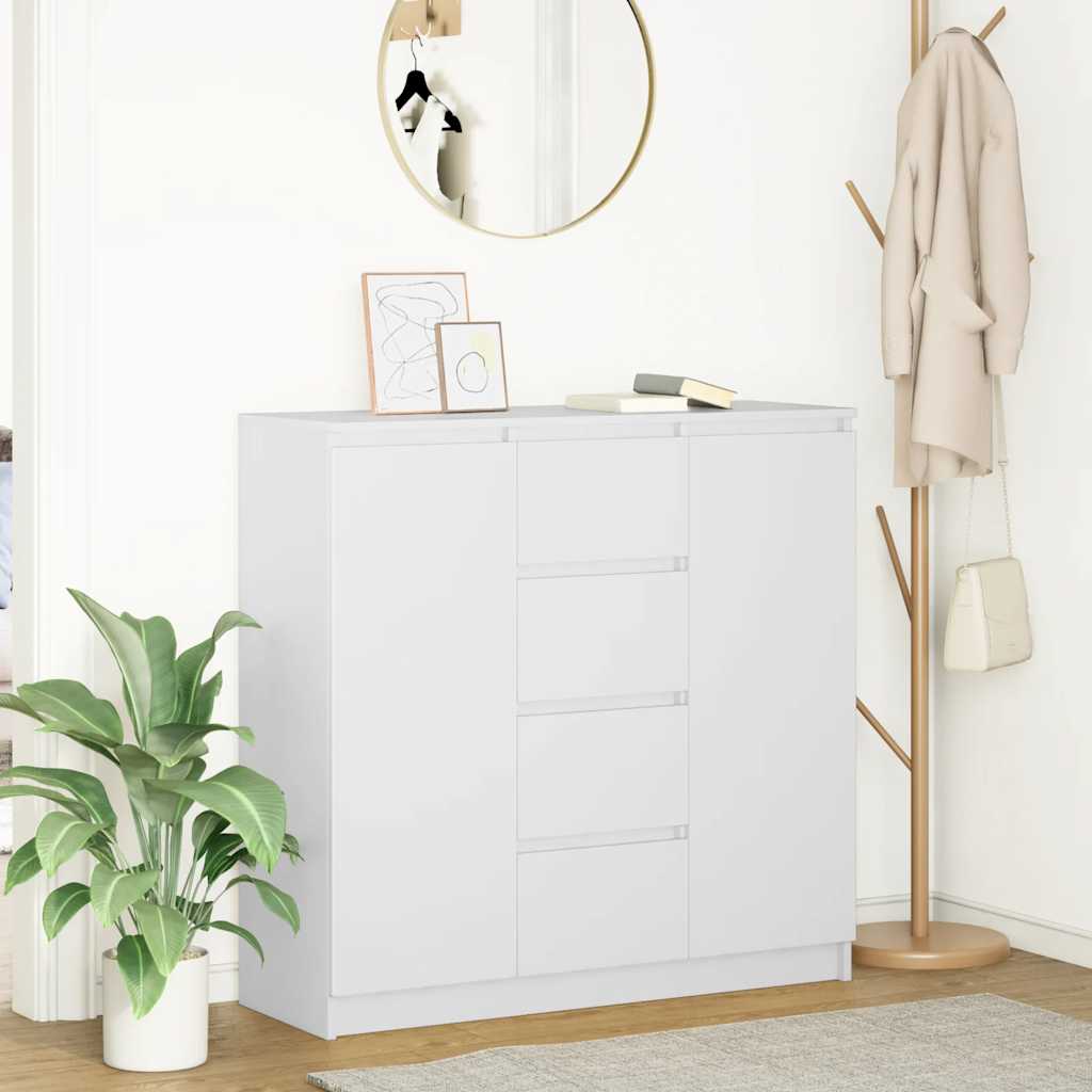 Sideboard mit Schubladen Weiß 100,5x35x98,5 cm Holzwerkstoff