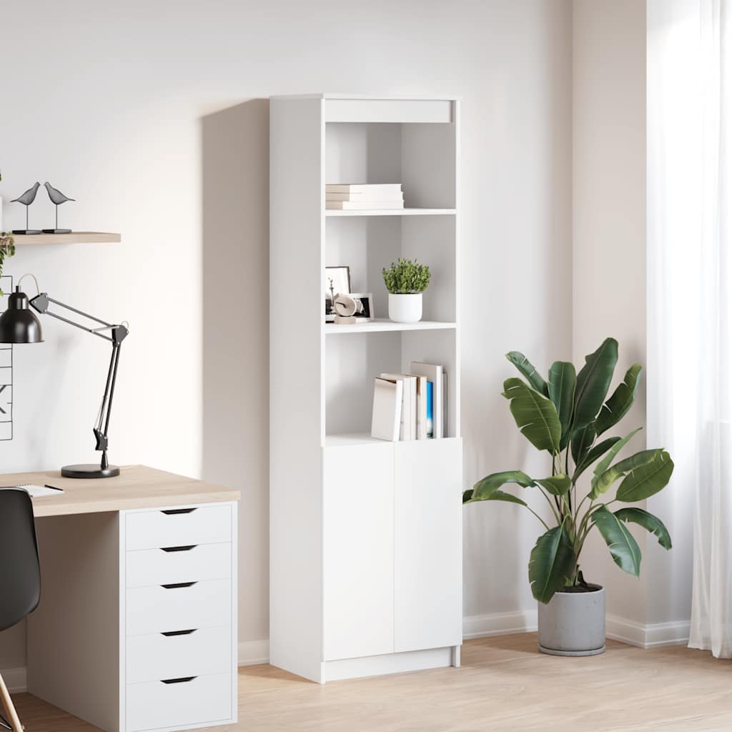Highboard Weiß 50x35x180 cm Holzwerkstoff