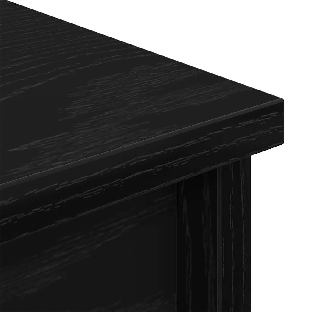 Highboard Schwarz Eichen-Optik 50x35x180 cm Holzwerkstoff