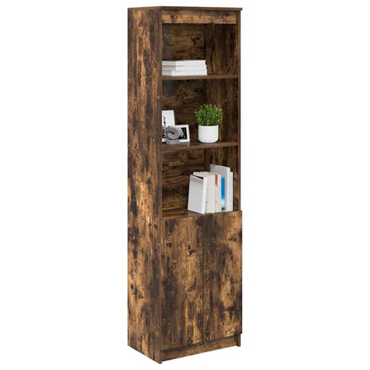 Highboard Räuchereiche 50x35x180 cm Holzwerkstoff