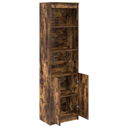 Highboard Räuchereiche 50x35x180 cm Holzwerkstoff