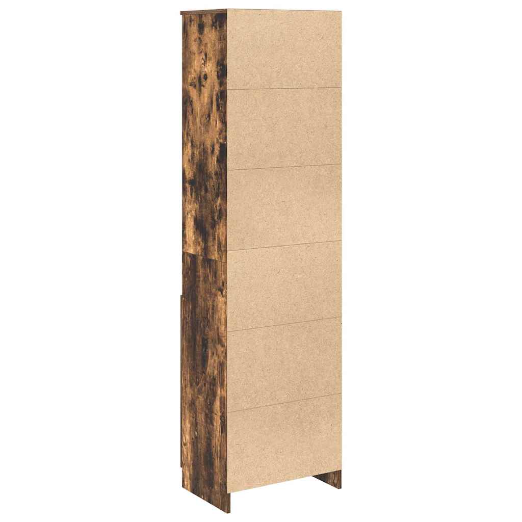 Highboard Räuchereiche 50x35x180 cm Holzwerkstoff