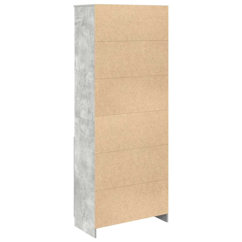 Highboard Betongrau 70x35x180 cm Holzwerkstoff