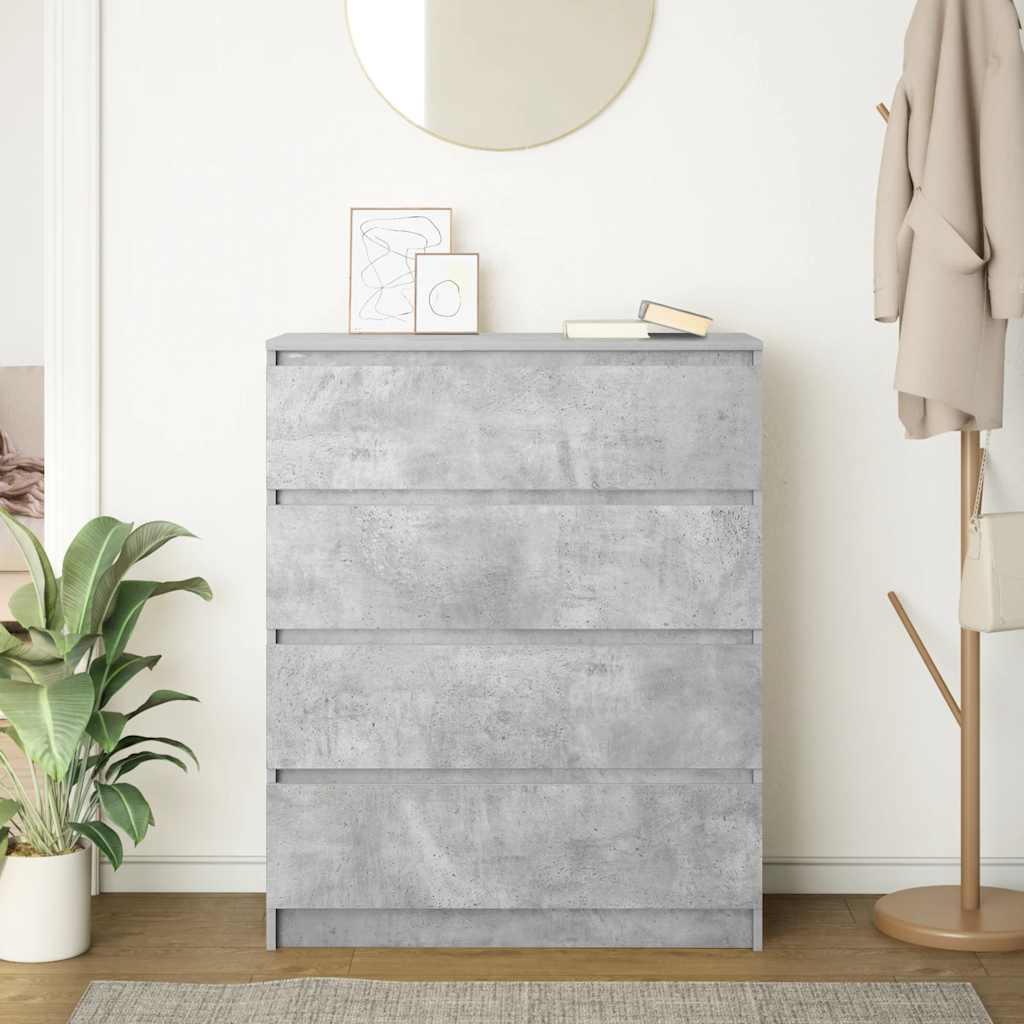 Sideboard Betongrau 80x35x99 cm Holzwerkstoff