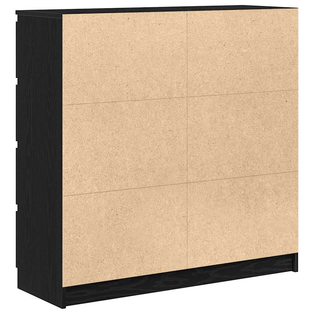 Sideboard Schwarz Eichen-Optik 100x35x99 cm Holzwerkstoff